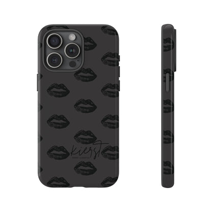 Black Lips on Charcoal iPhone Case