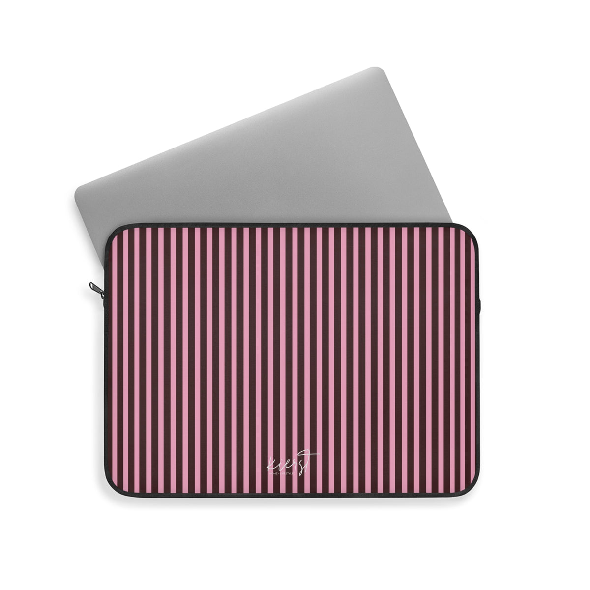 Signature Velvet Noir + Pink Stripes Laptop Sleeve