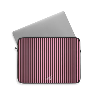 Signature Velvet Noir + Pink Stripes Laptop Sleeve