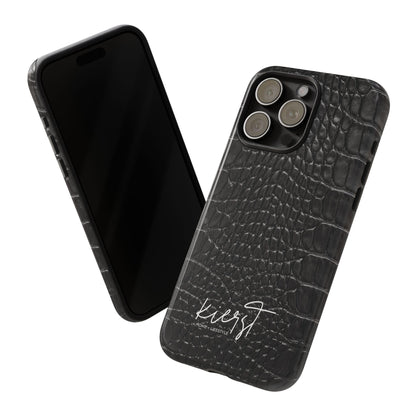 Black Alligator Print iPhone Case