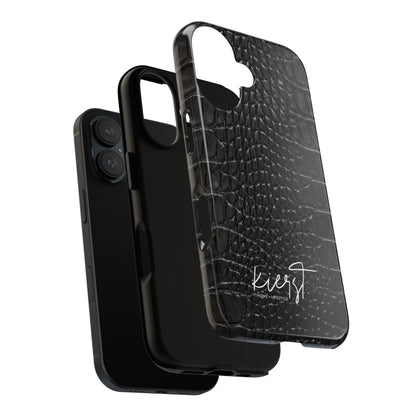 Black Alligator Print iPhone Case