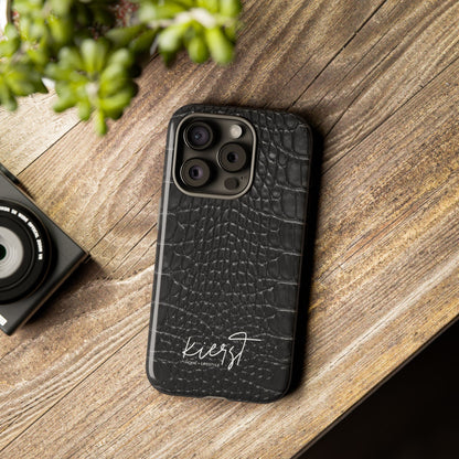 Black Alligator Print iPhone Case | Minimalist Edge Meets Everyday Function