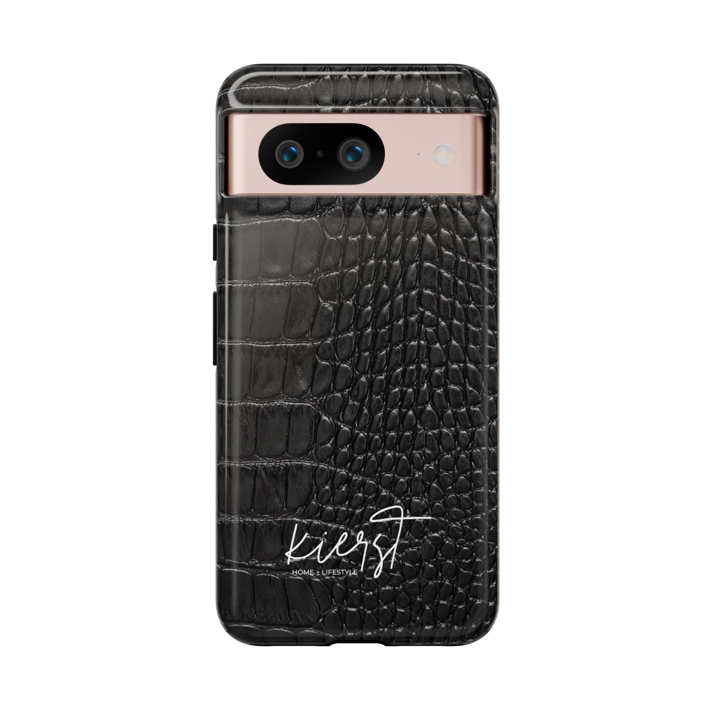 Black Crocodile Print Google Pixel Phone Case