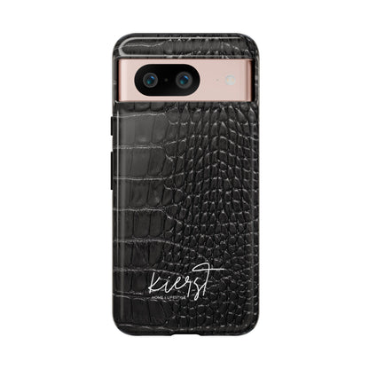 Black Crocodile Print Google Pixel Phone Case