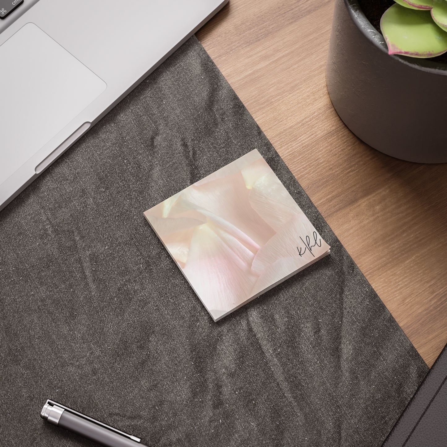 Iridescent Petals Post-it® Note Pad | Soft Pink Floral Sticky Notes for Elegant Everyday Reminders