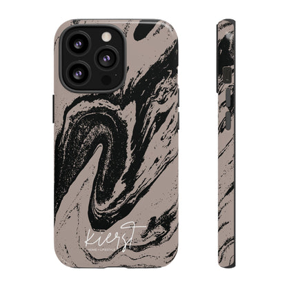 Taupe and Black Marble iPhone Case