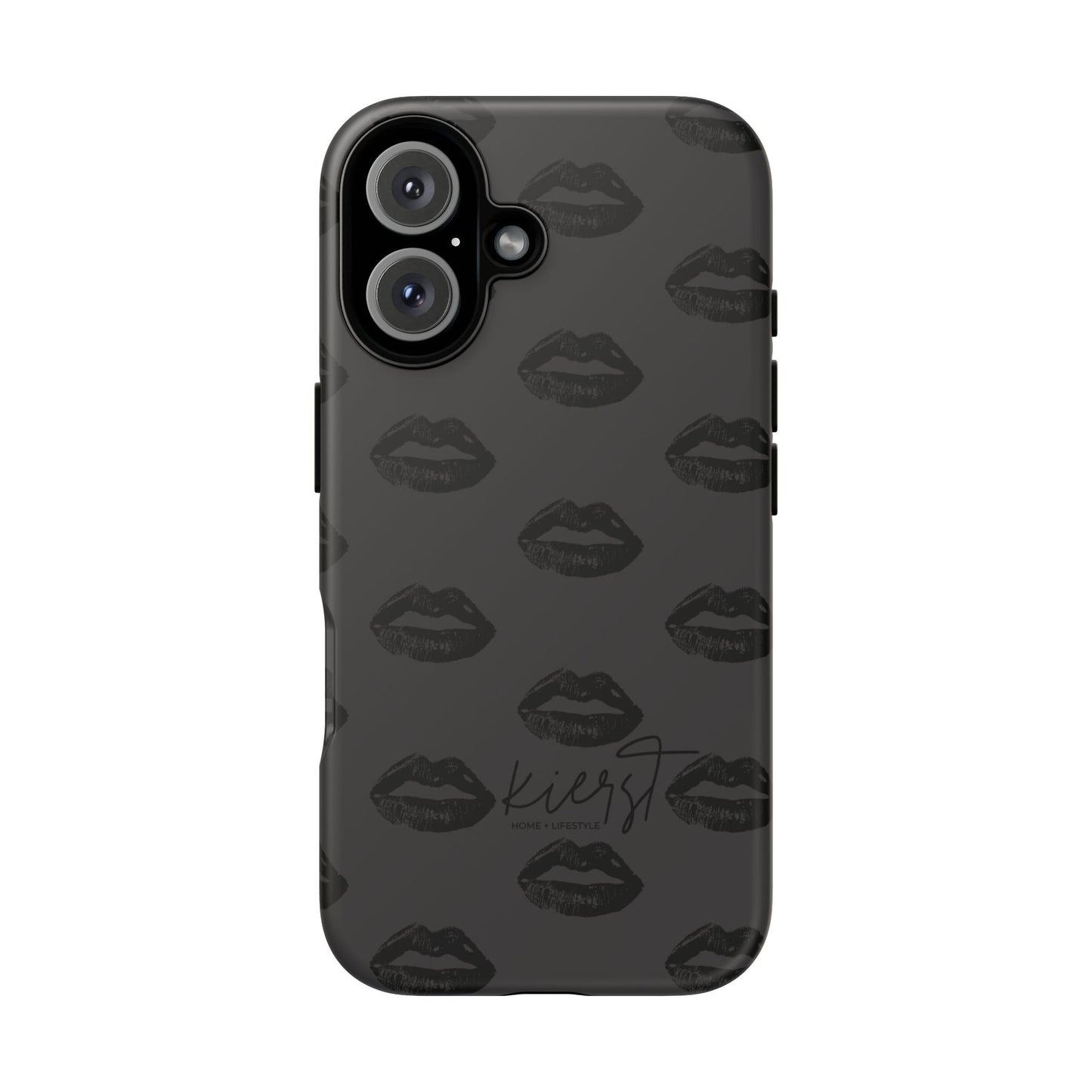Black Lips on Charcoal iPhone Case