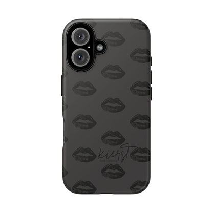 Black Lips on Charcoal iPhone Case