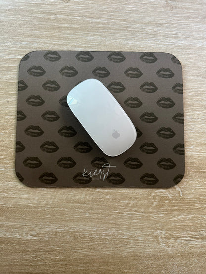 Black Lips on Mocha Mouse Pad