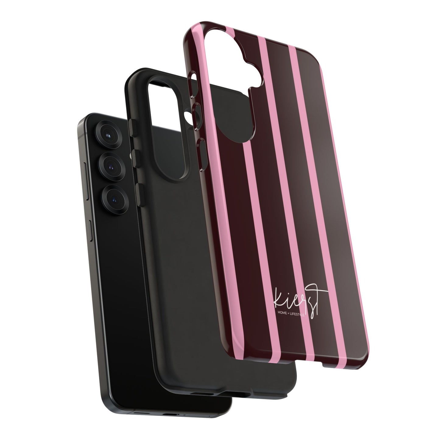 Signature Velvet Noir + Pink Stripes Samsung Galaxy Phone Case