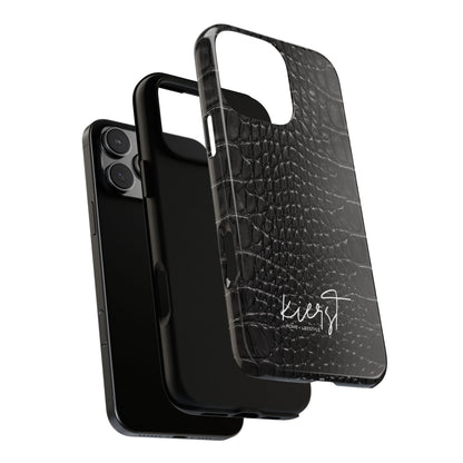 Black Alligator Print iPhone Case