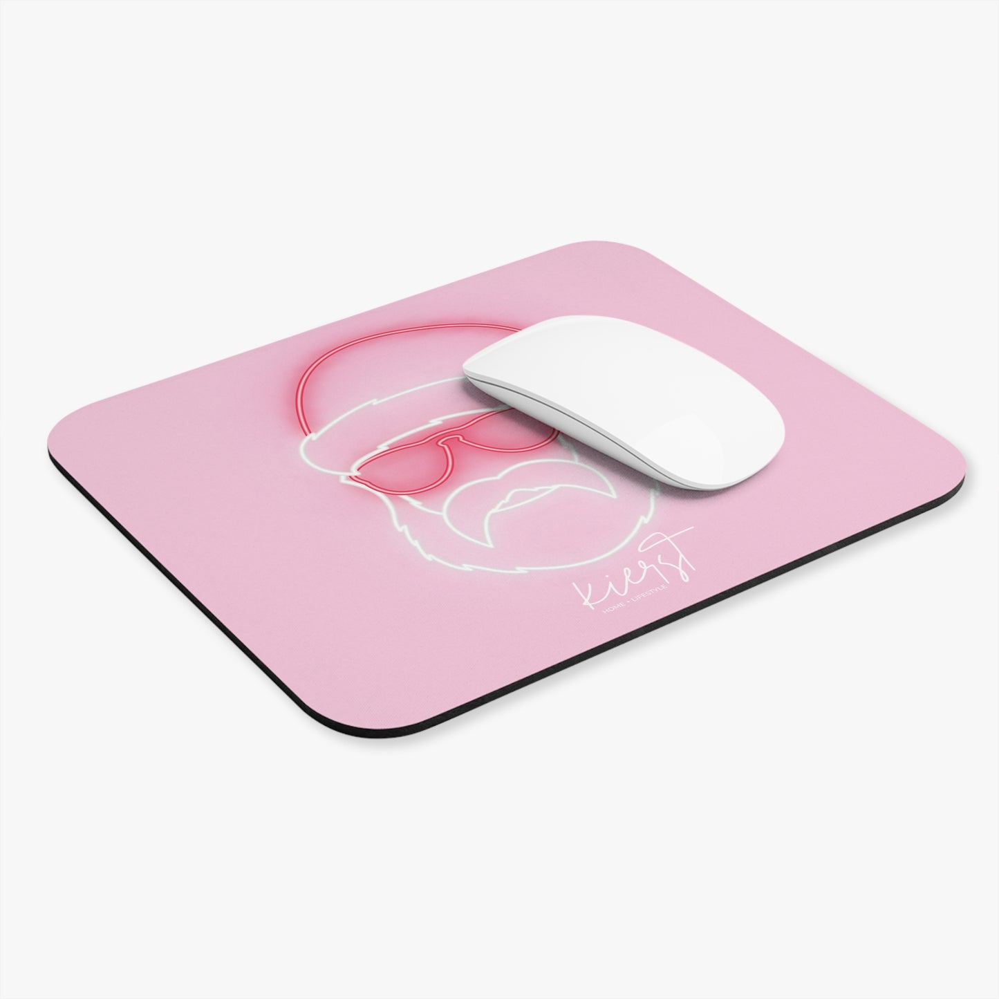 Neon Sign Santa on Pink Mouse Pad