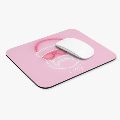 Neon Sign Santa on Pink Mouse Pad