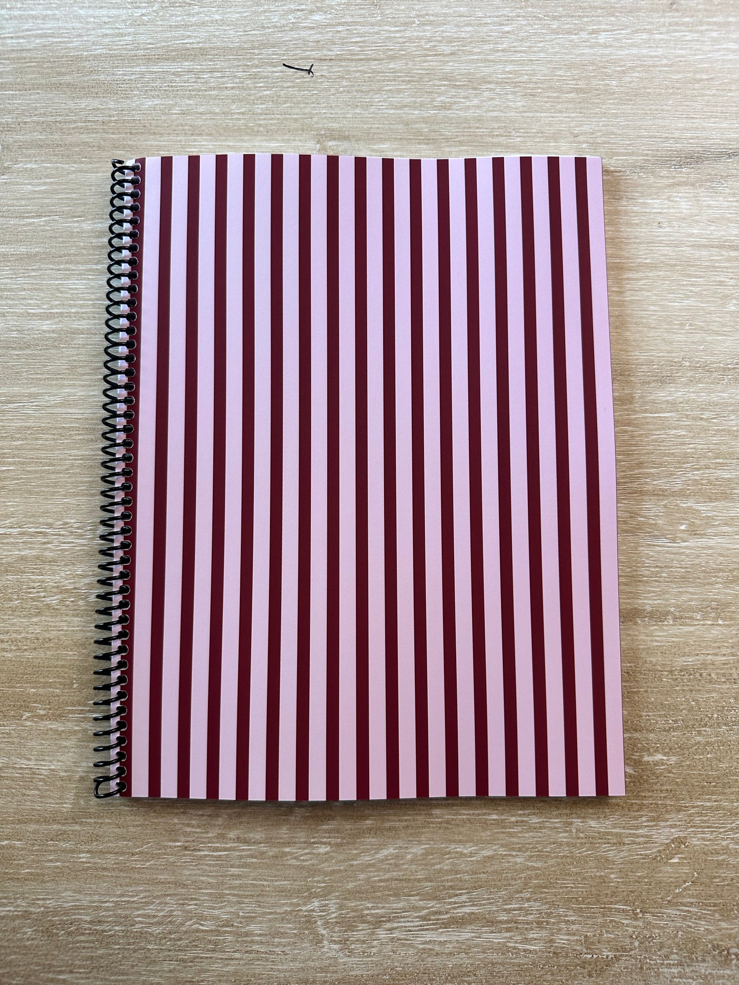Pink + Red Striped Notebook