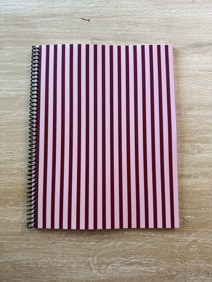 Pink + Red Striped Notebook