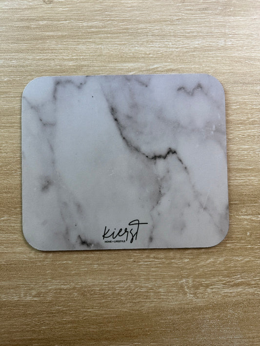 Lived-In Grey + White Marble Mouse Pad