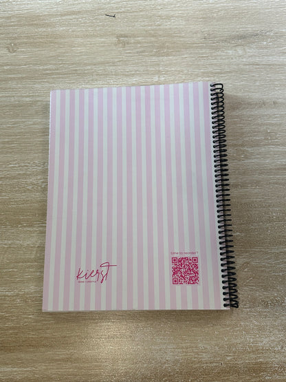 Signature Pink + Cream Striped Notebook