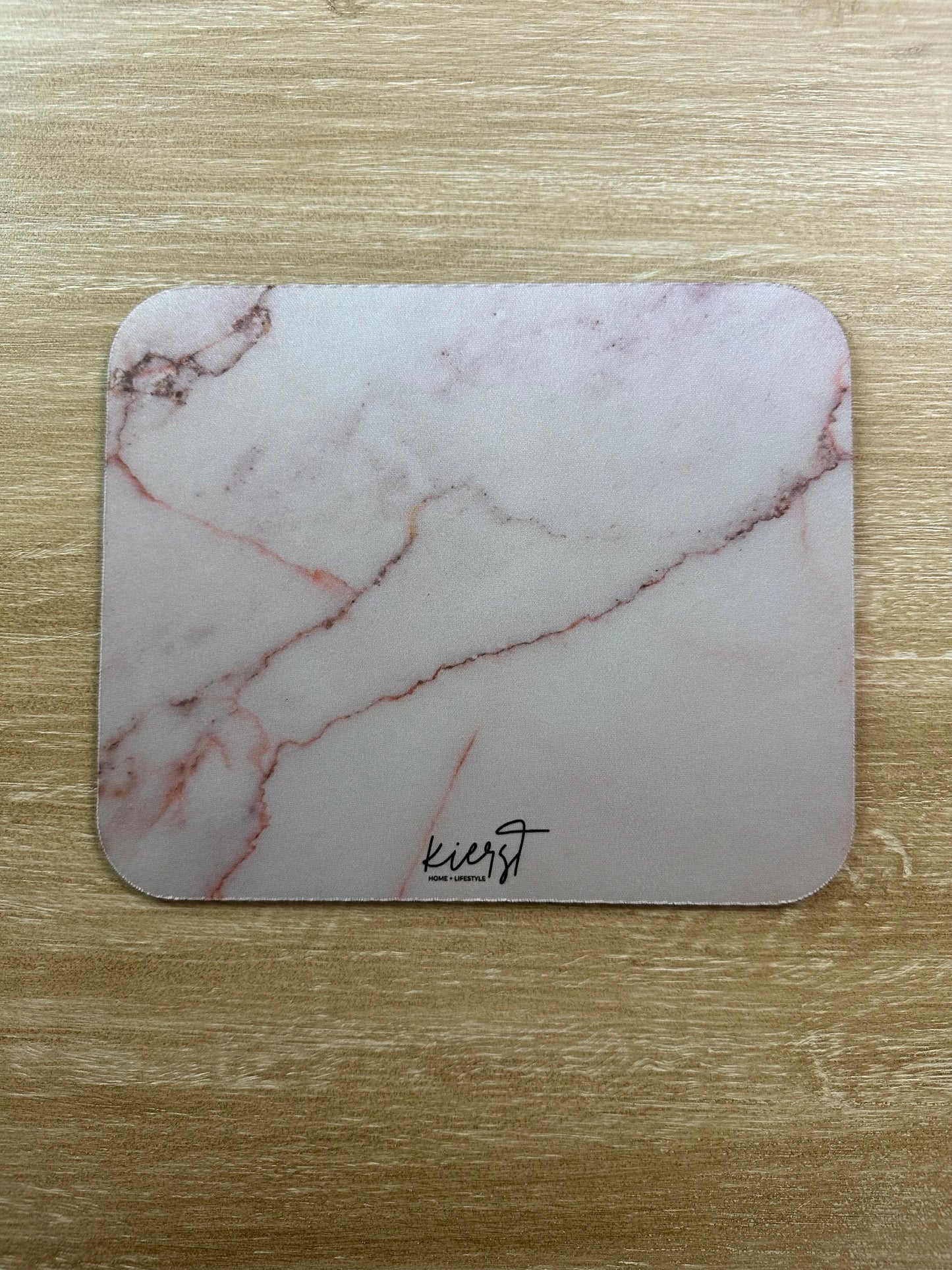 Warm White Marble Print Mouse Pad