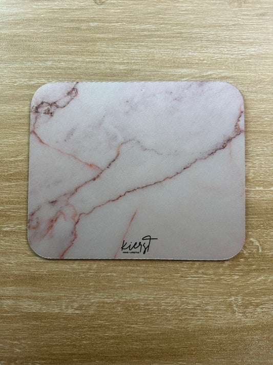 Warm White Marble Print Mouse Pad
