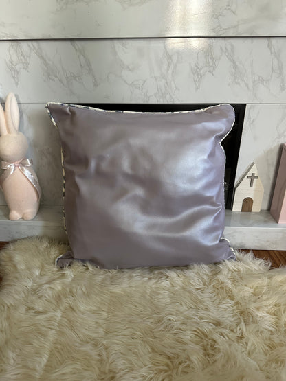 Lilac Pearl Faux Leather Throw Pillows