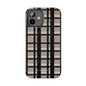 Tan, Black, and Black Glitter Plaid iPhone Case