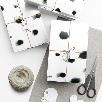 Smudged Black Spots on White Gift Wrapping Paper