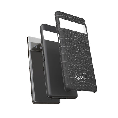 Black Alligator Print Google Pixel Case | Sleek Texture Illusion, Bold Everyday Protection