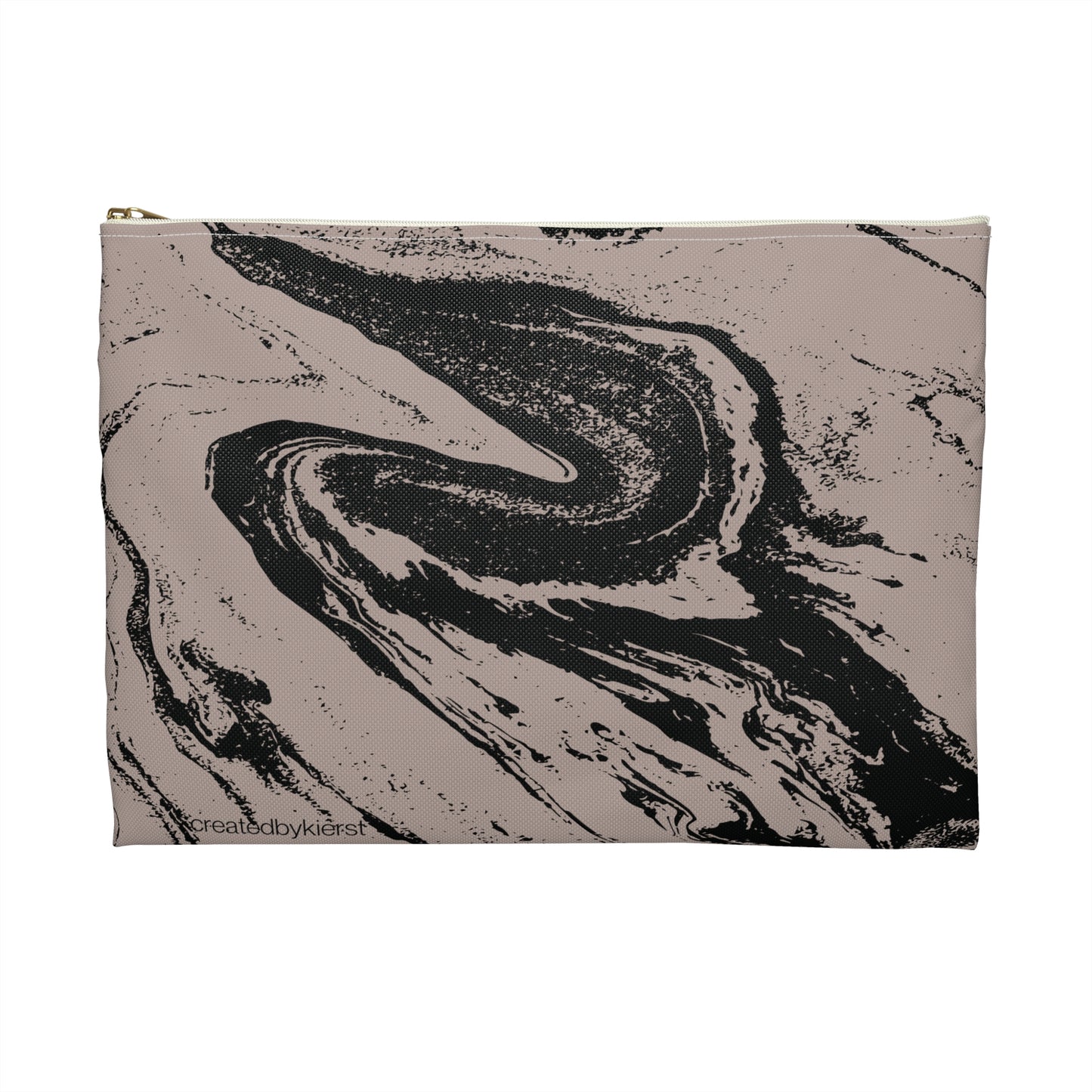 Taupe and Black Marble Accessory Pouch