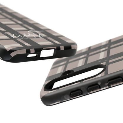 Elevated Neutrals Plaid Samsung Galaxy Case | Structured Style, Soft Edge