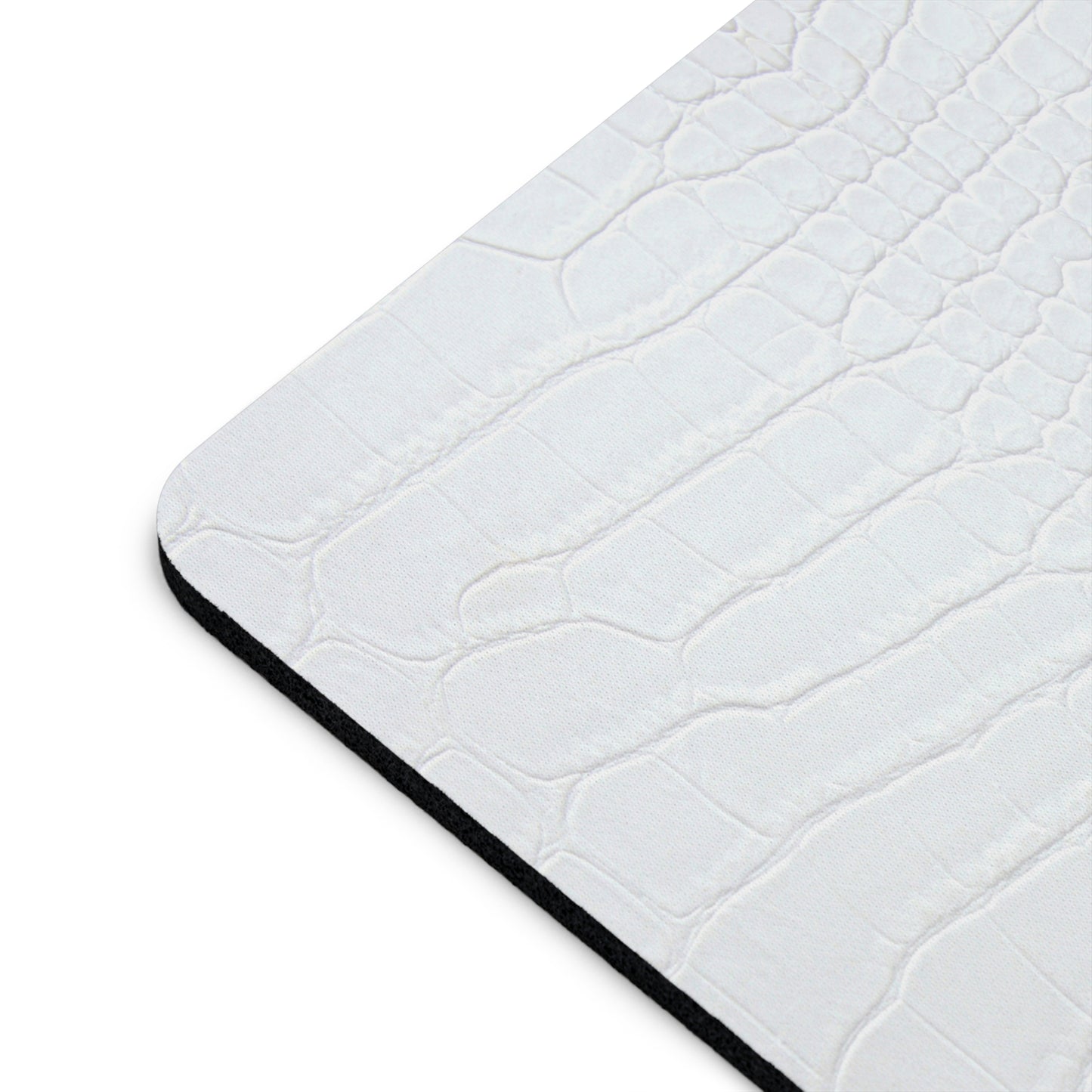 White Alligator Print Mouse Pad