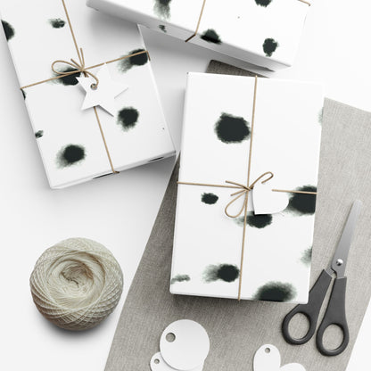 Smudged Black Spots on White Gift Wrapping Paper
