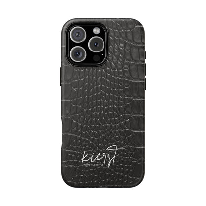Black Alligator Print iPhone Case
