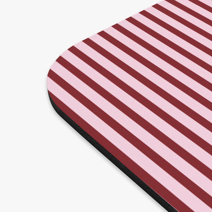 Pink + Red Stripe Mouse Pad