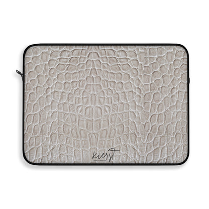 Cream Reptile Print Laptop Sleeve | Elevated Printed Texture for Everyday Tech