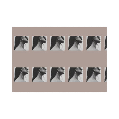 Black + White Fashion Portrait Wrapping Paper