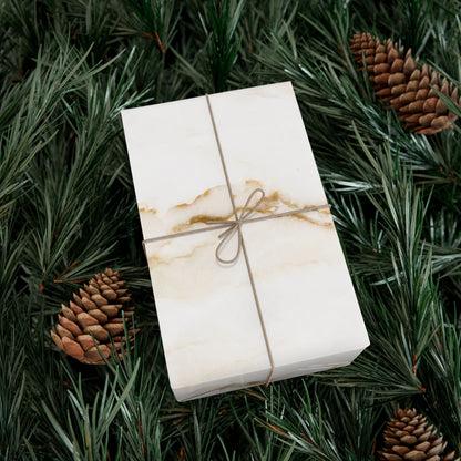 White Cream and Gold Marble Gift Wrapping Paper