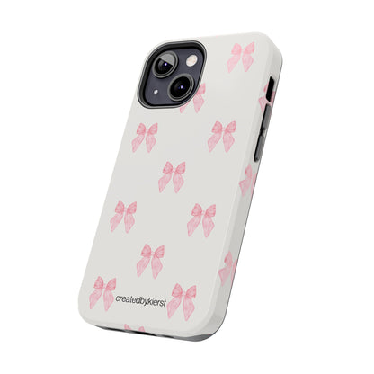 Pink Multiple Bows on Beige iPhone Case