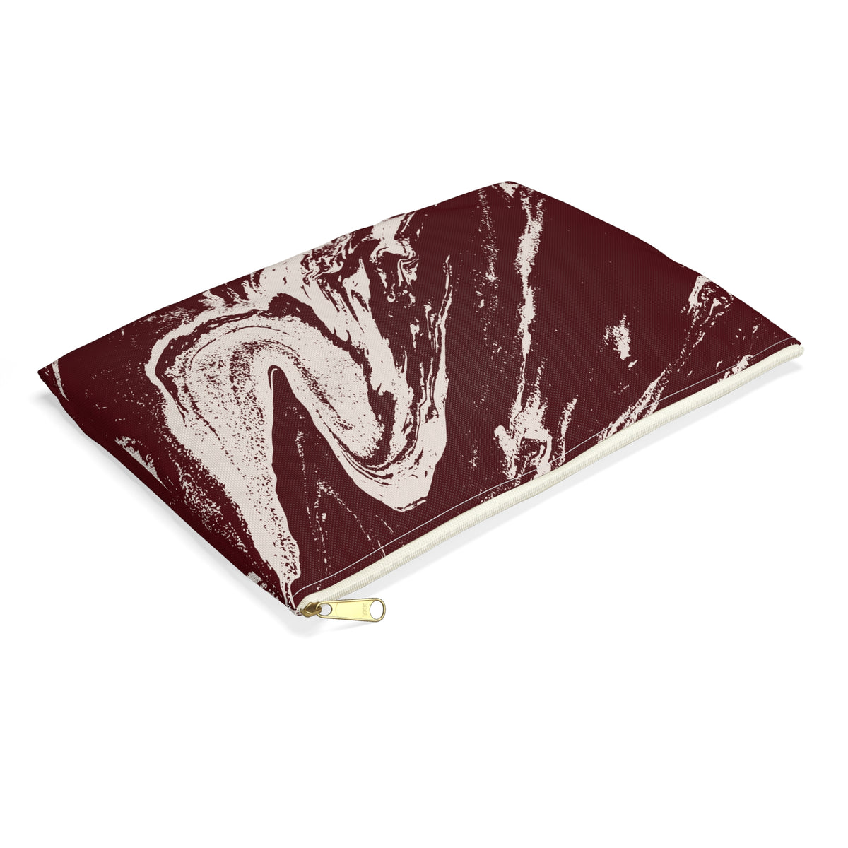 Cream Marble on Signature Velvet Noir Accessory Pouch