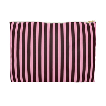 Signature Velvet Noir + Pink Stripes Accessory Pouch