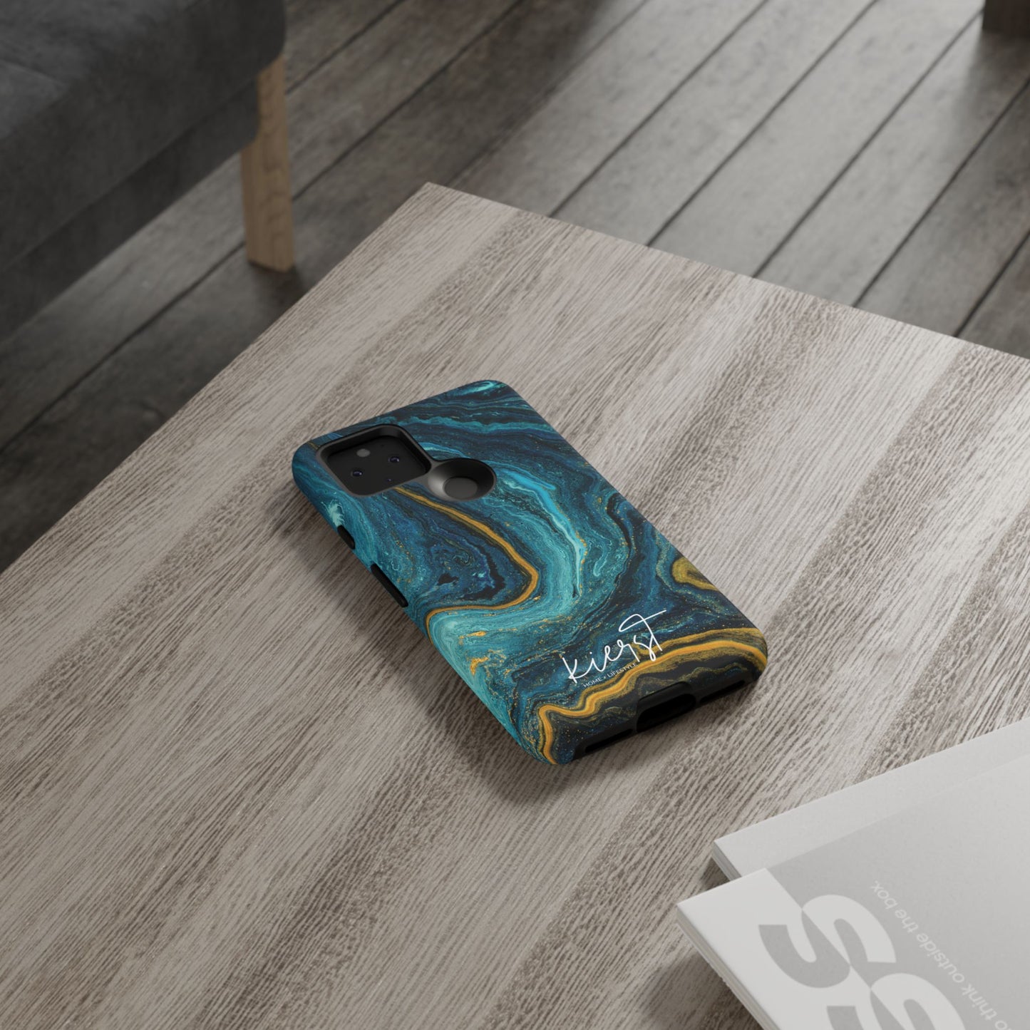 Gold & Teal Marble Google Pixel Case | A Bold Blend of Color & Contrast