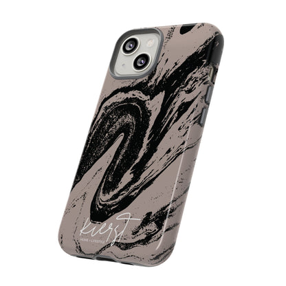 Taupe and Black Marble iPhone Case