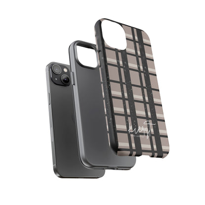 Elevated Neutrals Plaid iPhone Case | Classic Pattern, Modern Contrast