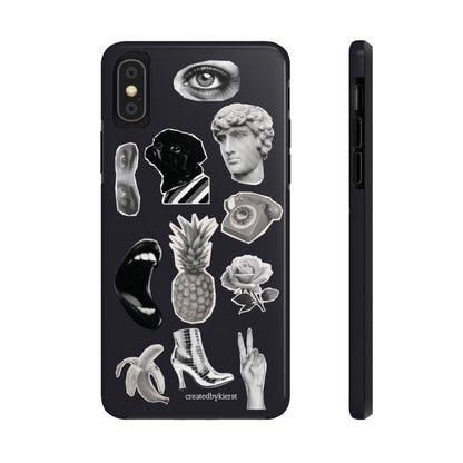 Black & White Vintage Sticker Design iPhone Case