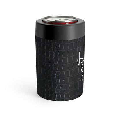 Crocodile Print Can Holder – Matte Black Faux Texture