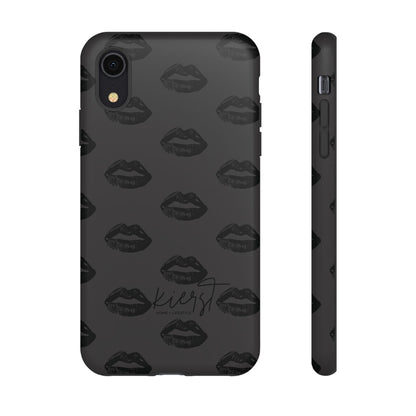 Black Lips on Charcoal iPhone Case