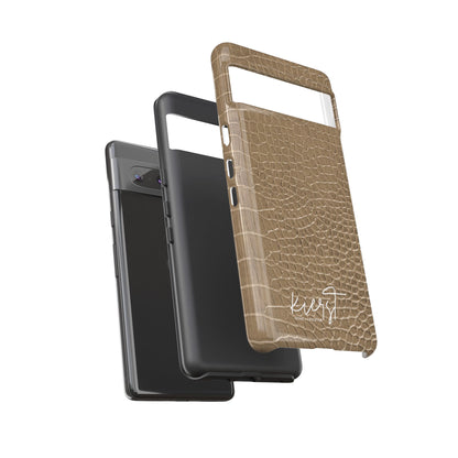 Tan Alligator Print Google Pixel Case | Warm Neutrals, Refined Style