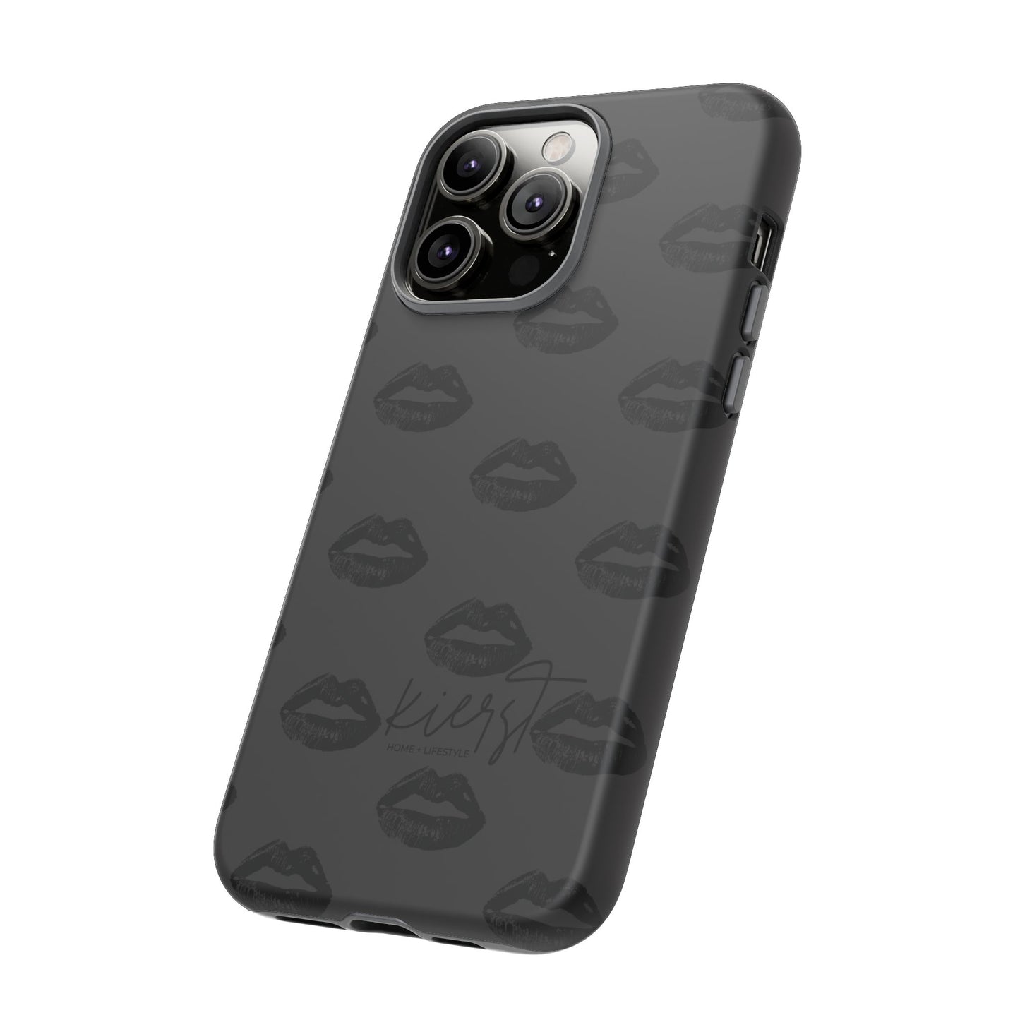 Black Lips on Charcoal iPhone Case