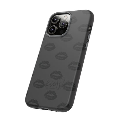 Black Lips on Charcoal iPhone Case