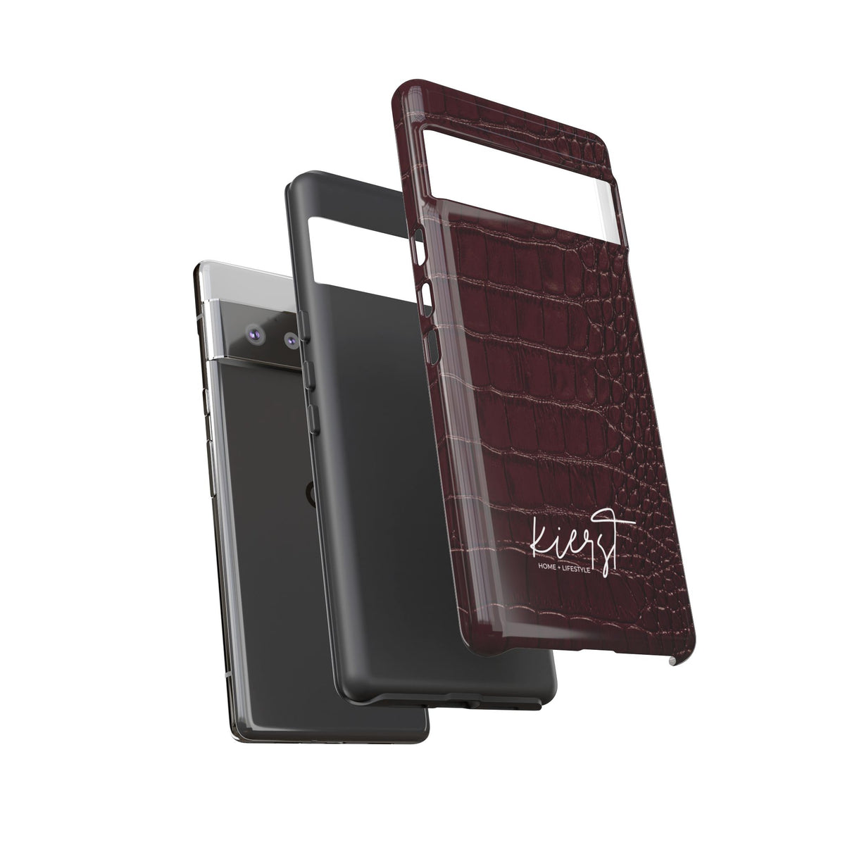 Signature Velvet Noir Crocodile Print Google Pixel Phone Case