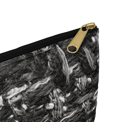 Grey Tweed Print Accessory Pouch